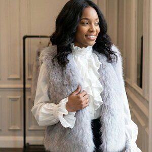 Plus Size Faux Mink Fur Vest | Sleeveless Open-Front Warm Winter Layer (1X–4X)
